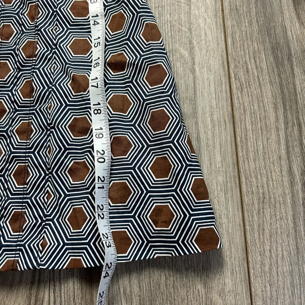 Tory Burch Sleeveless Geometric Print‎ Silk Blouse